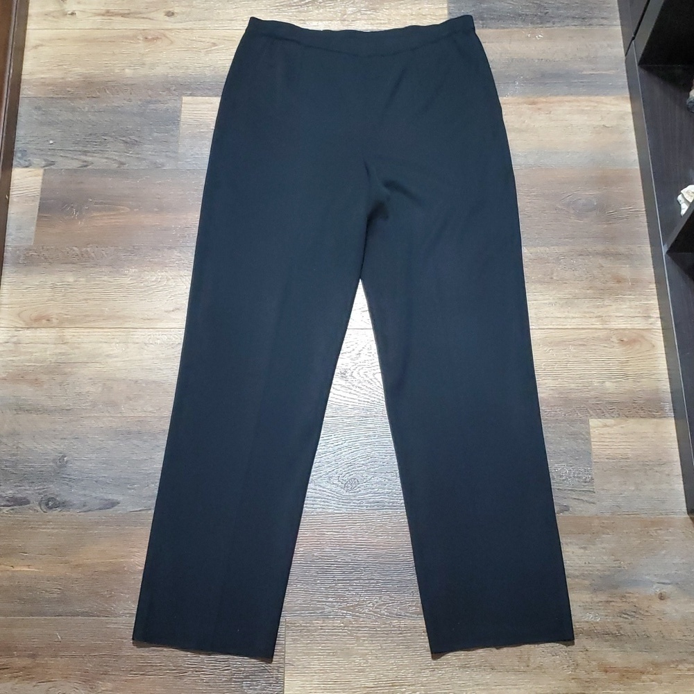 Ming wang light knit black sleek pull on pants